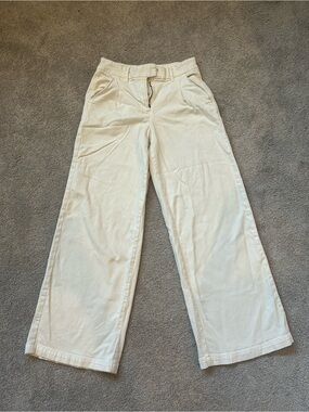 American Eagle Wide Leg Cream Pants size 4